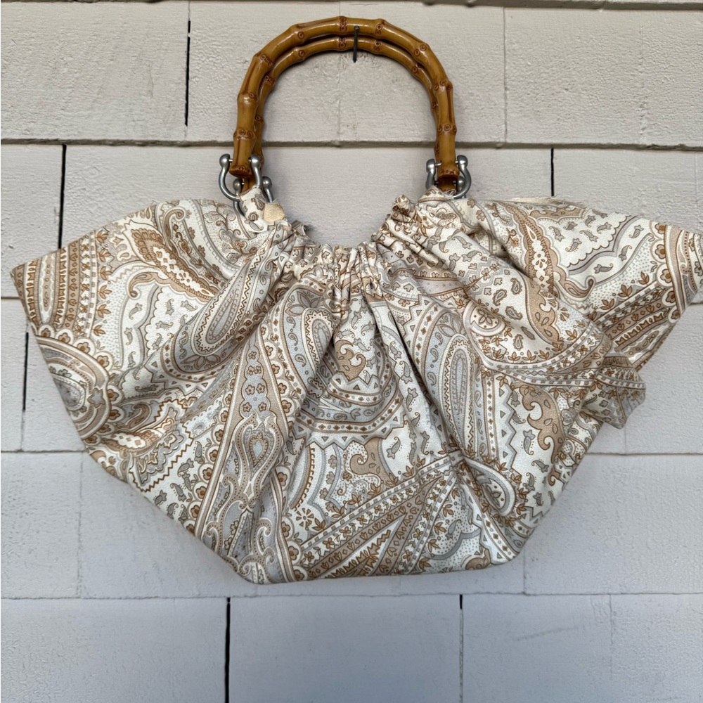 Elegant Paisley Tan and Cream Women's Bag